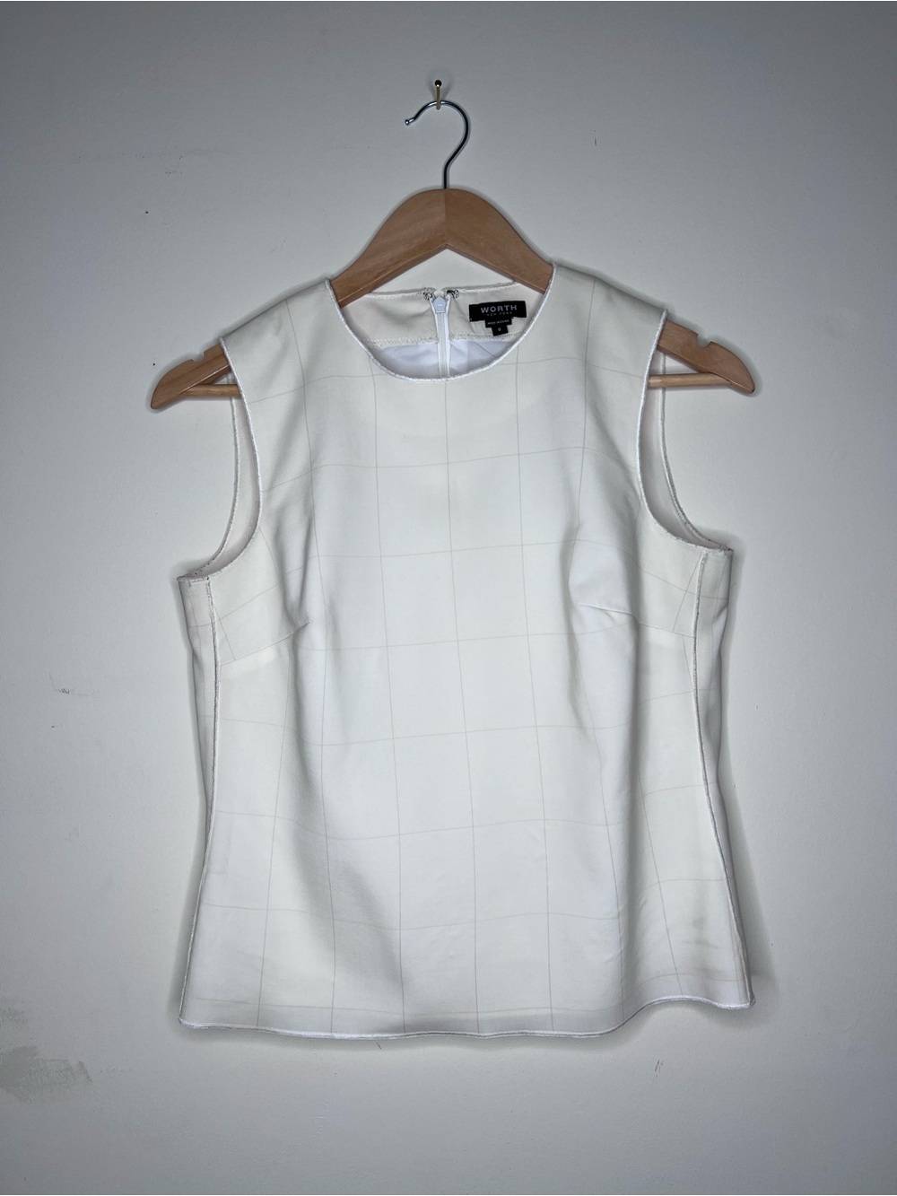 Worth Ivory Sleeveless Structured Tank Top